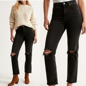 Abercrombie & Fitch Curve love Ankle straight Ultra High Rise size 14/32 Regular